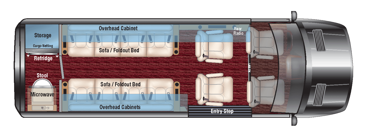 Mercedes Luxe Cruiser LD4 floorplan diagram — Midwest Automotive Designs