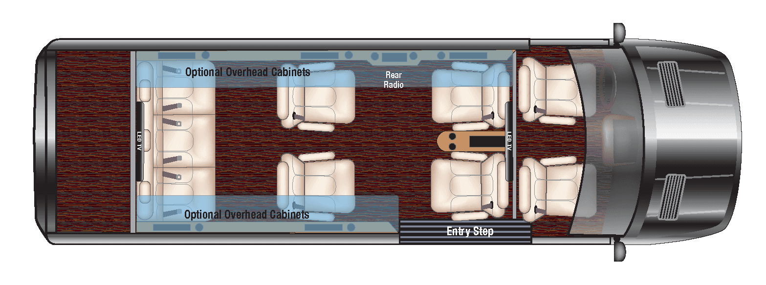 Mercedes Business Class Standard floorplan diagram — Midwest Automotive Designs